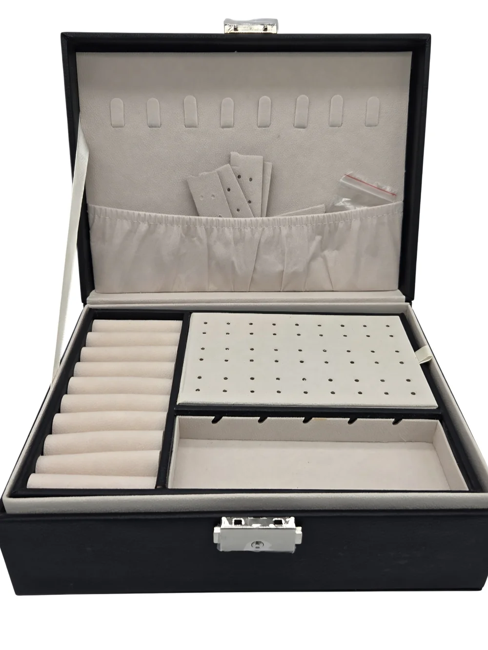 Jewelry Organizer Storage Box in Black and Cream - Unbranded
